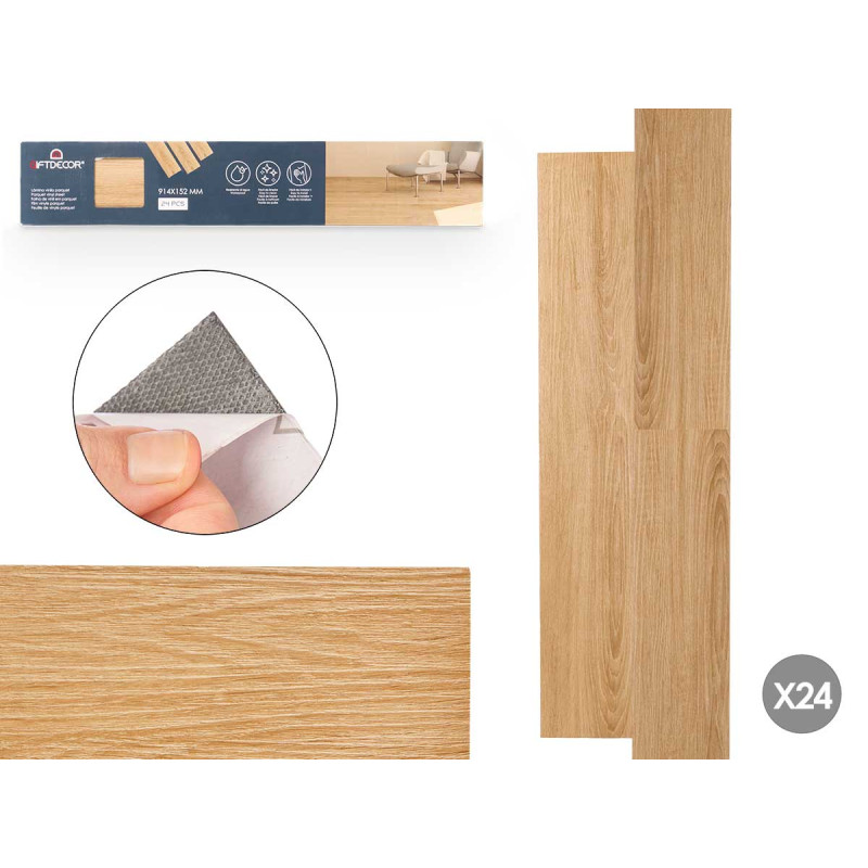 SET24 FOGLI IN VINILE PARQUET MAR CHIARO 914X152MM