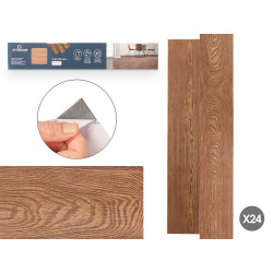 SET 24LAMINA VINILO PARQUET MARRON OSCUR 914X152MM