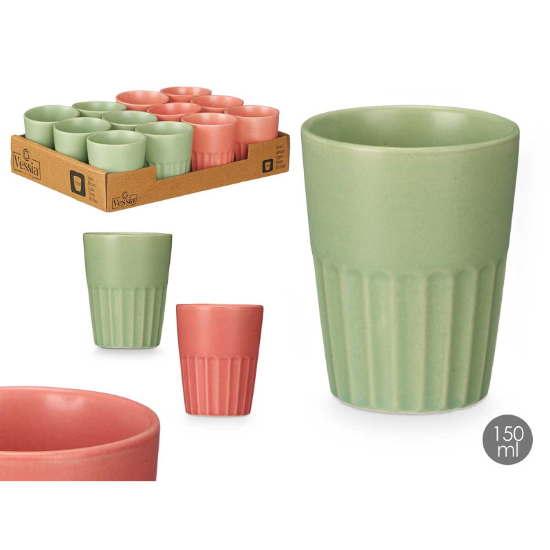 BICCHIERE TAGLIATO ASS 2 ROSA MENTA 150ML