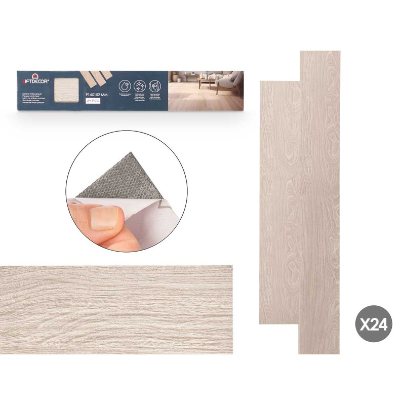 SET24 FOGLI IN VINIL PARQUET GRIG CHIARO 914X152MM