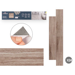 SET 24 LAMINA VINILO PARQUET GRIS OSCURO 914X152MM