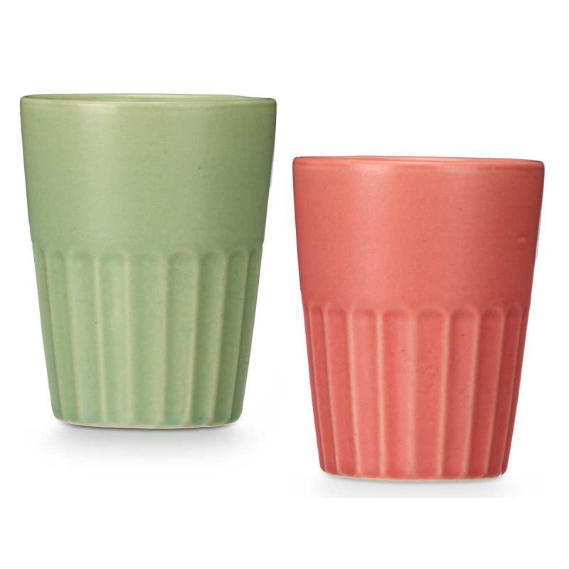 BICCHIERE TAGLIATO ASS 2 ROSA MENTA 150ML