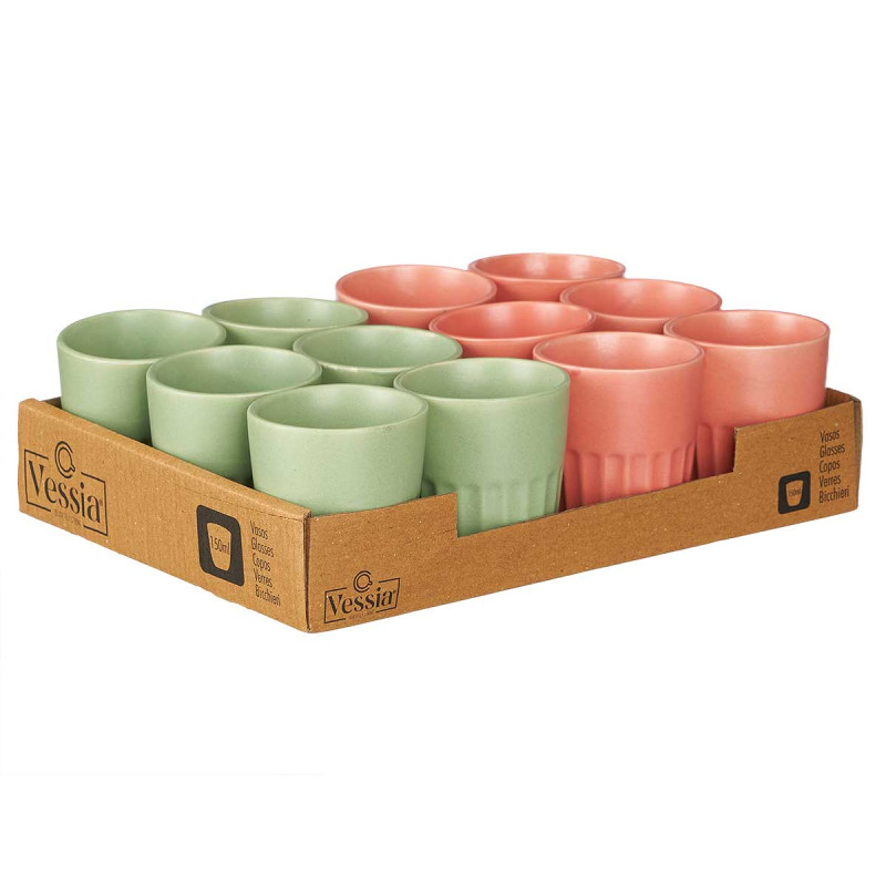 BICCHIERE TAGLIATO ASS 2 ROSA MENTA 150ML