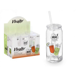 BICCHI TAPPO CANNUCCIA VETRO ONE MORE DRINK 600ML