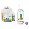 COPO COM TAMPA PALHINHA VIDRO FRUIT JUICE 600ML