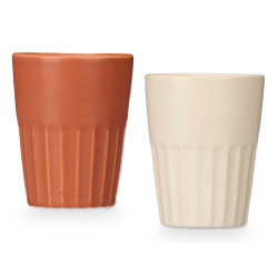 BICCHIERE TAGLIATO ASS 2 MARRONE BEIGE  