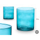 VASE EN VERRE CYLINDRE 17CM DIAM X 20CM TURQUOISE