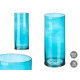 VASE EN VERRE CYLINDRE 12CM DIAM X 30CM TURQUOISE