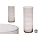 VASE EN VERRE CYLINDRE 15CM DIAM X 40CM GRIS