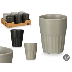 BICCHIERE CAFE CON LATTE ASS 2 GRIGIO NERO 300 ML