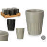 COPO CAFE SORT 2 CINZENTO PRETO 300 ML