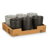 BICCHIERE CAFE CON LATTE ASS 2 GRIGIO NERO 300 ML