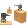 BAMBOO DISPENSER WITH SQUARE CHROME CAP