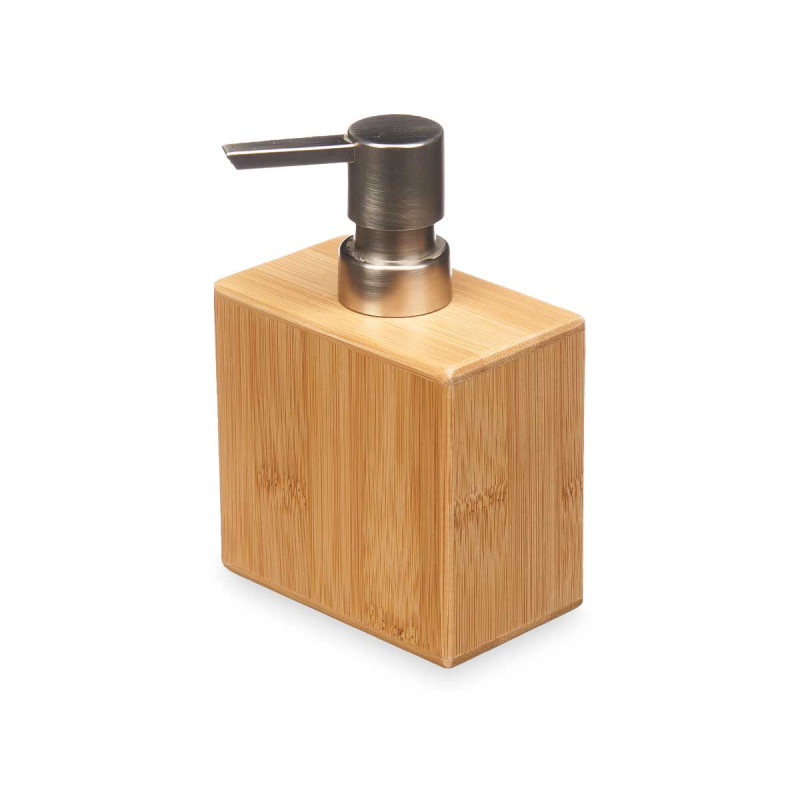 BAMBOO DISPENSER WITH SQUARE CHROME CAP