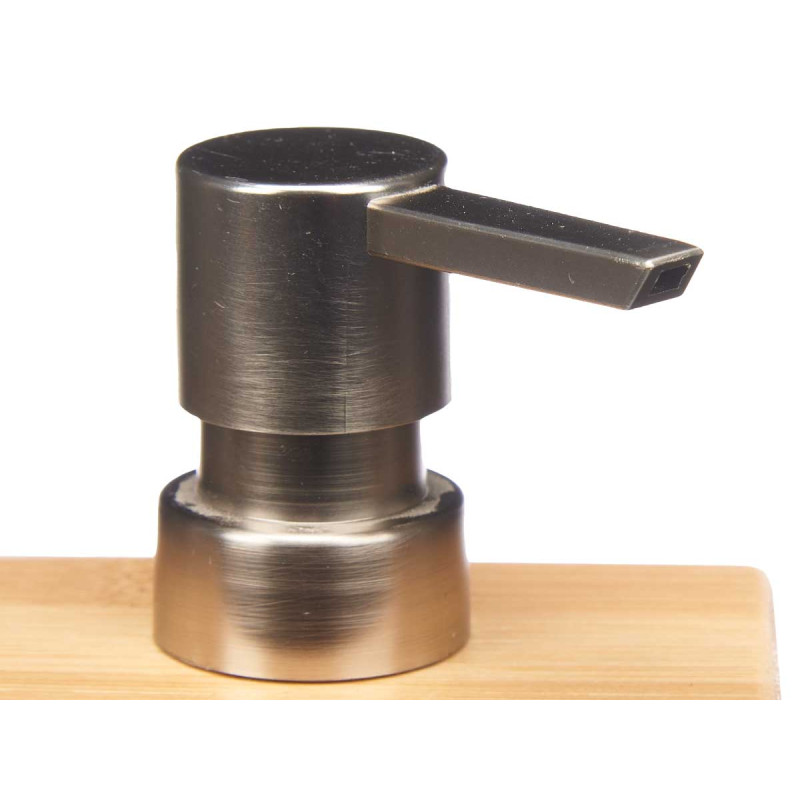 BAMBOO DISPENSER WITH SQUARE CHROME CAP