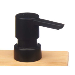 BAMBOO DISPENSER WITH SQUARE BLACK CAP