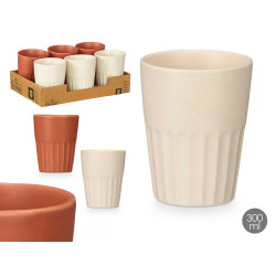 BICCHIERE CAFFE CON LATTE ASS 2 MARRONE BEIGE 300 