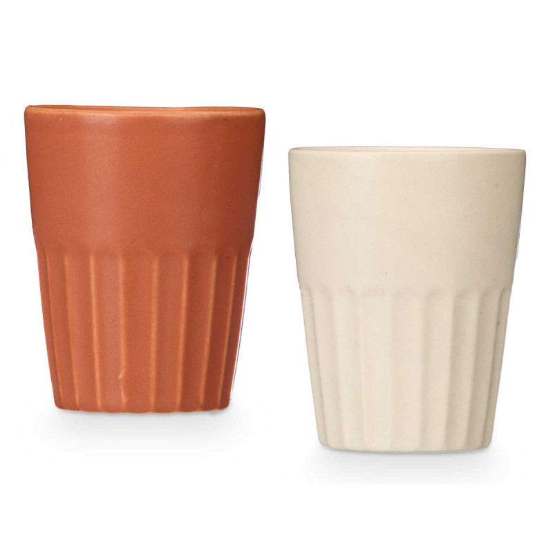 BICCHIERE CAFFE CON LATTE ASS 2 MARRONE BEIGE 300 
