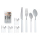 SET 16 PCS COUVERTS AVEC PORTE-COUVERTS BLANC