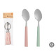 SET 4 SPOONS ASSORT 2 LIGHT MINT & PINK