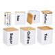 SET 3 PCS WHITE METAL JAR BAMBOO LID 1,3 L