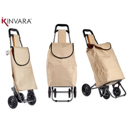 CAMEL COLOURED SHOPPING TROLLEY