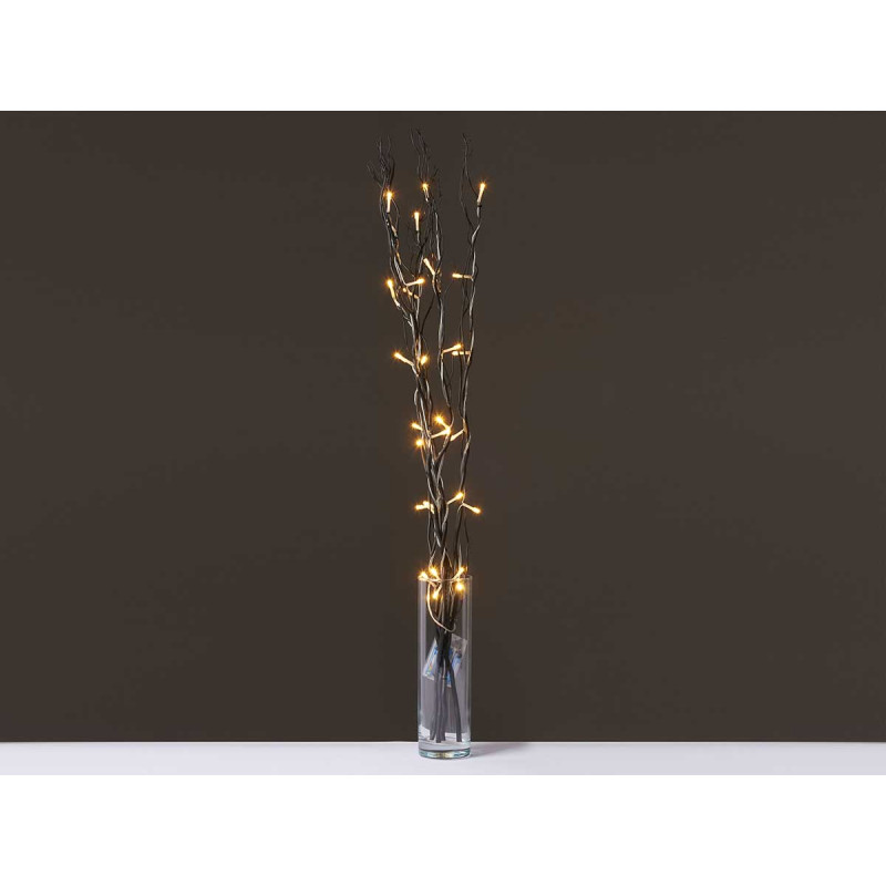 BOUQUET BÂTONS NOIR 30 LEDS 90CM