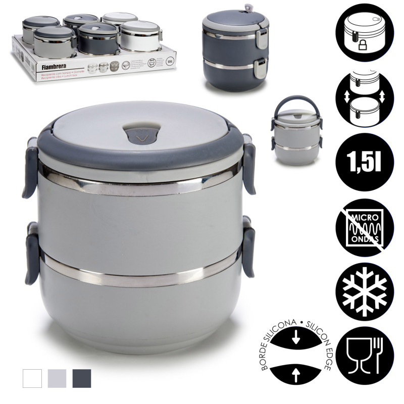 TUPPER DOUBLE 1500 ML SURT 3 COLORES