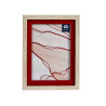 MOLDURA NATURAL BORDA VERMELHA 13X18CM 