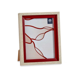 PORTAFOTO NATURAL BORDE ROJO 15X20CM
