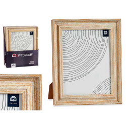 PORTAFOTOS EFECTO MADERA ORO 20X25CM