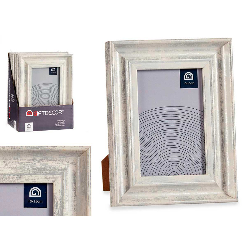 MOLDURA NATURAL BORDA PRATEADA 10X15CM 