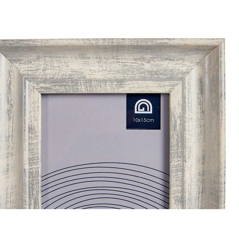 PORTAFOTOS EFECTO MADERA PLATA 10X15CM
