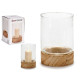 BOUGEOIR VERRE BASE BOIS RED MOY