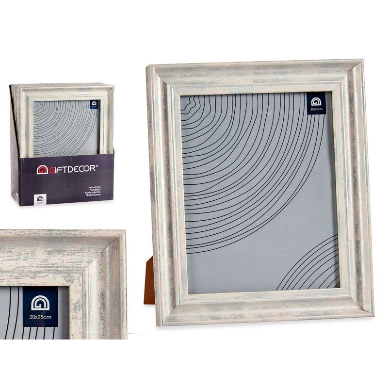20X25CM SILVER WOODEN EFFECT PHOTO HOLDER
