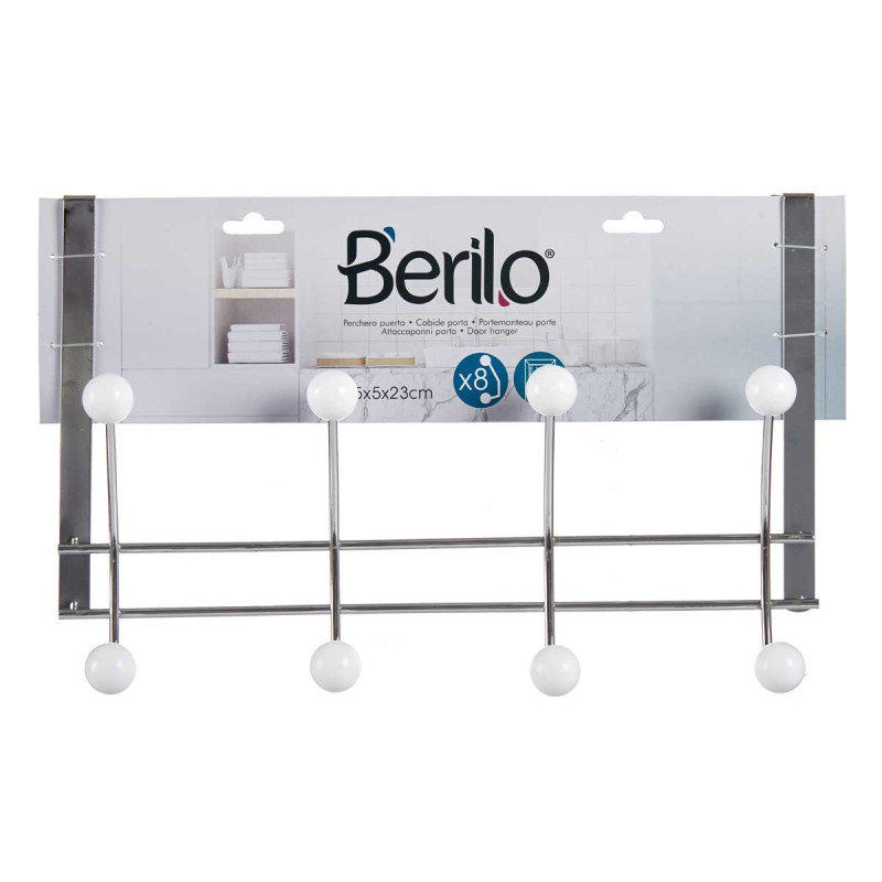 CABIDE DE PORTA 8 GANCHOS BRANCO 