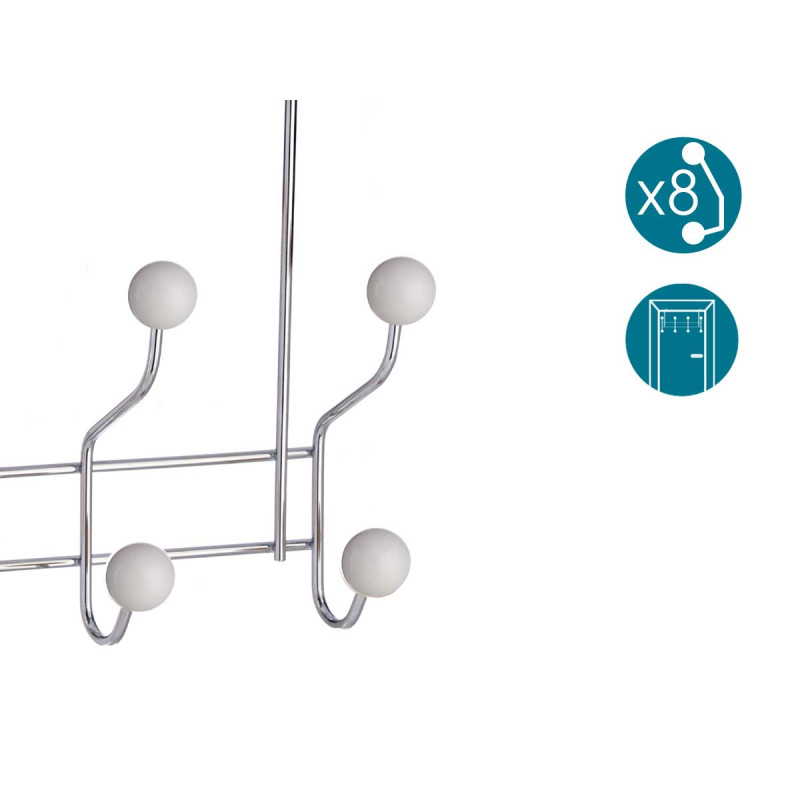 DOOR HANGER 8 HOOKS WHITE