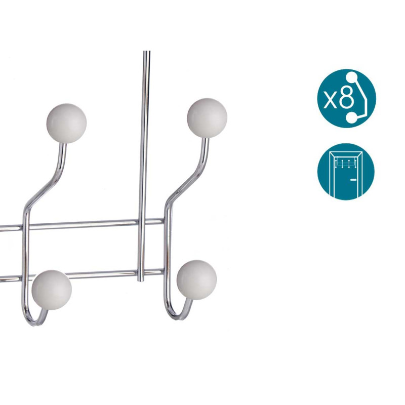 WHITE DOOR HANGER 6 HOOKS