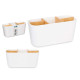 ORGANISEUR CARRÉ 5 COMPARTIMENTS BAMBOU BLANC
