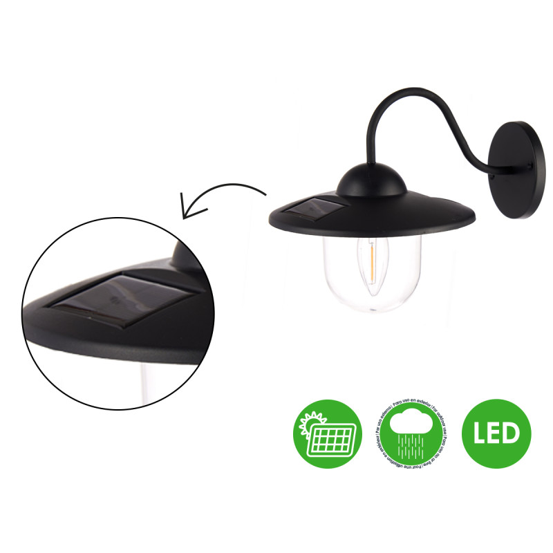 ROUND SOLAR OUTDOOR WALL LAMP WARM LIGHT
