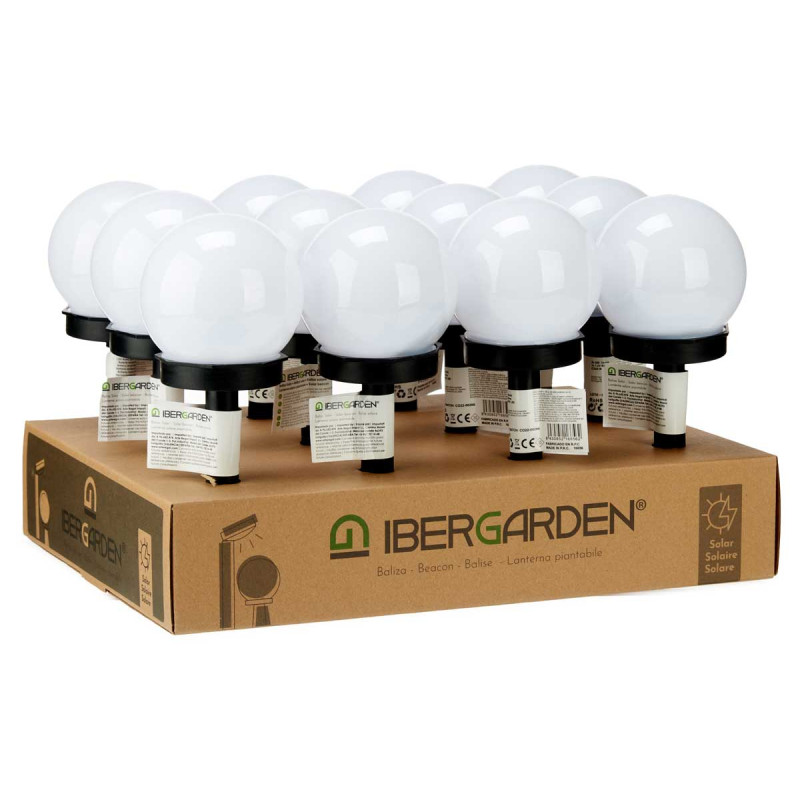 BALISE SOLAIRE BOULE LUMIERE BLANCHE 10 CM