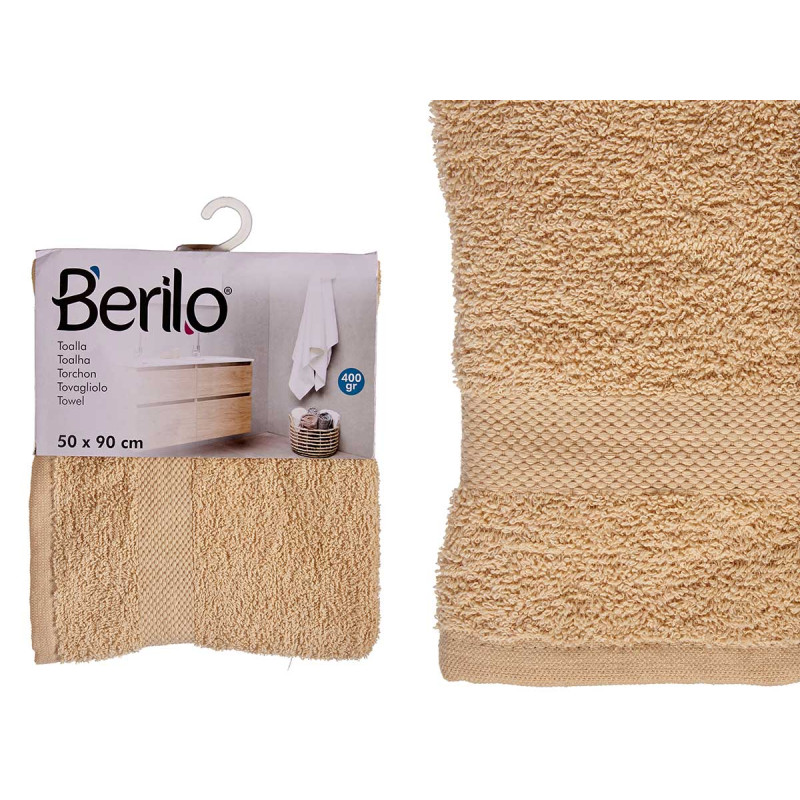 SERVIETTE DE BAIN LISSE 50X90 COULEUR CREME 