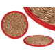 NATURAL WITH RED EDGE TABLECLOTH 30CM
