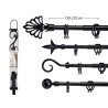 BARRE A RIDEAU NOIR 120-210CM ASS 4 POIN