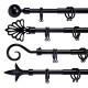BARRE A RIDEAU NOIR 120-210CM ASS 4 POIN