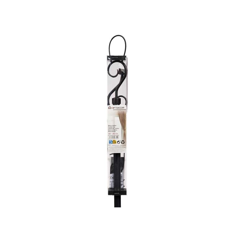 BARRE A RIDEAU NOIR 120-210CM ASS 4 POIN