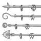BARRA TENDA ARGENTO 120-210 CM ASS 4 PUN