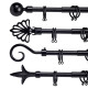 BARRE A RIDEAU NOIR 170-320CM ASS 4 POIN