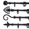 BARRE A RIDEAU NOIR 170-320CM ASS 4 POIN