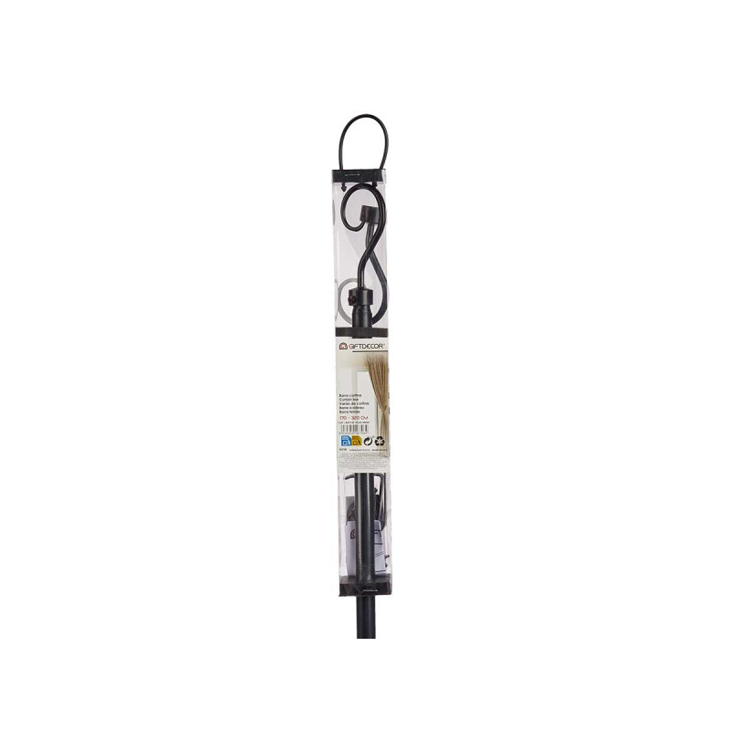 BARRE A RIDEAU NOIR 170-320CM ASS 4 POIN